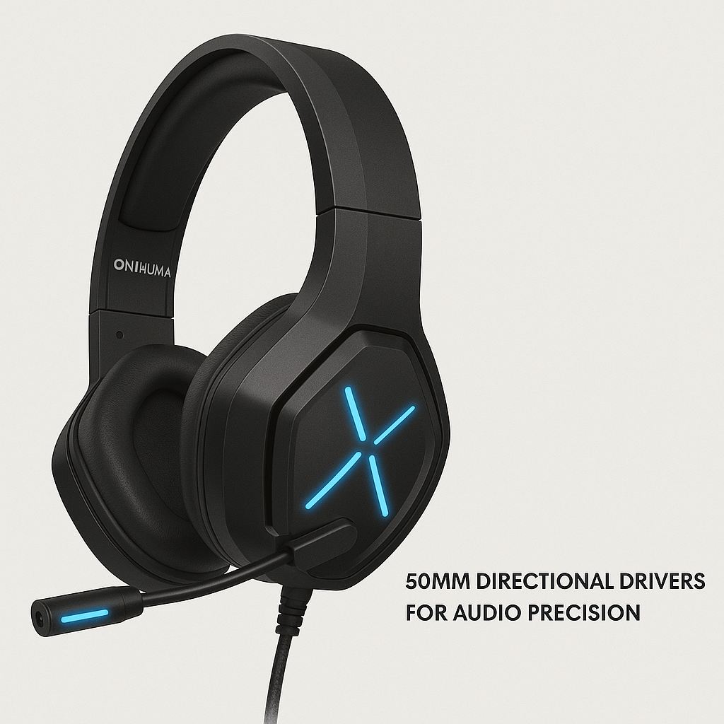 Audífonos Gamer Onikuma X9 con Micrófono y Luz LED RGB – Color Negro