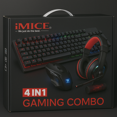 Kit Gamer Imice 4 En 1 Teclado Mouse Audífonos Y Pad