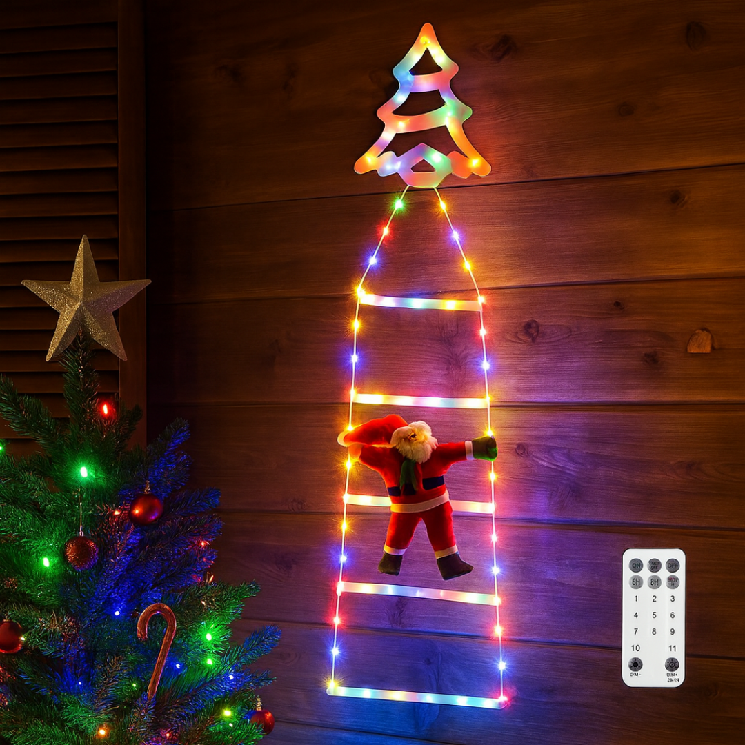 Luces Navideñas Colgantes Santa Claus Escalando Multicolor