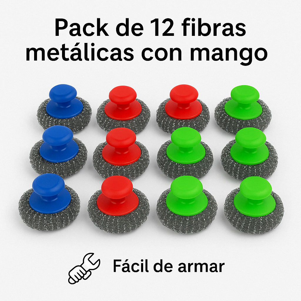 Pack 12 Virutilla Ollas Gruesa Con Mango Virutilla Gruesa 12