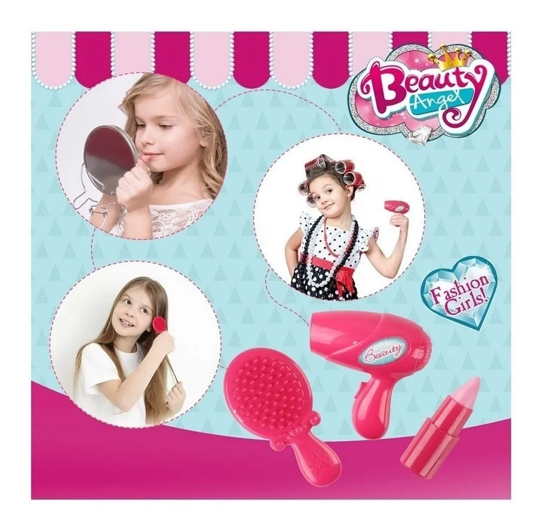 Maleta Set Tocador Y Maquillaje 2 En 1 Peinadora Niña
