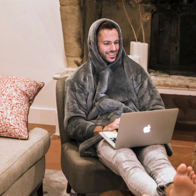 Poleron Maxi Poleron Con Capucha Polar Chiporro Frazada Oversize