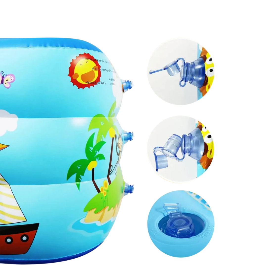 Piscina Inflable Infantil 3 Cámaras – Diseño Playero 150×100×50 cm