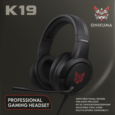 Audífonos Gamer Onikuma K19 Negro Con Luz Rgb Led Alta Calidad