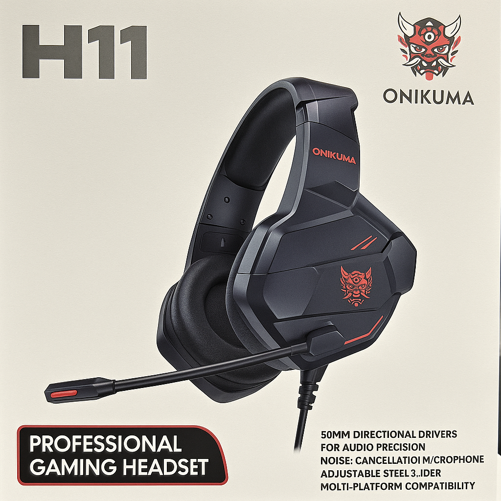 Audífono Auriculares Para Jugadores Onikuma K11, Negros Negro