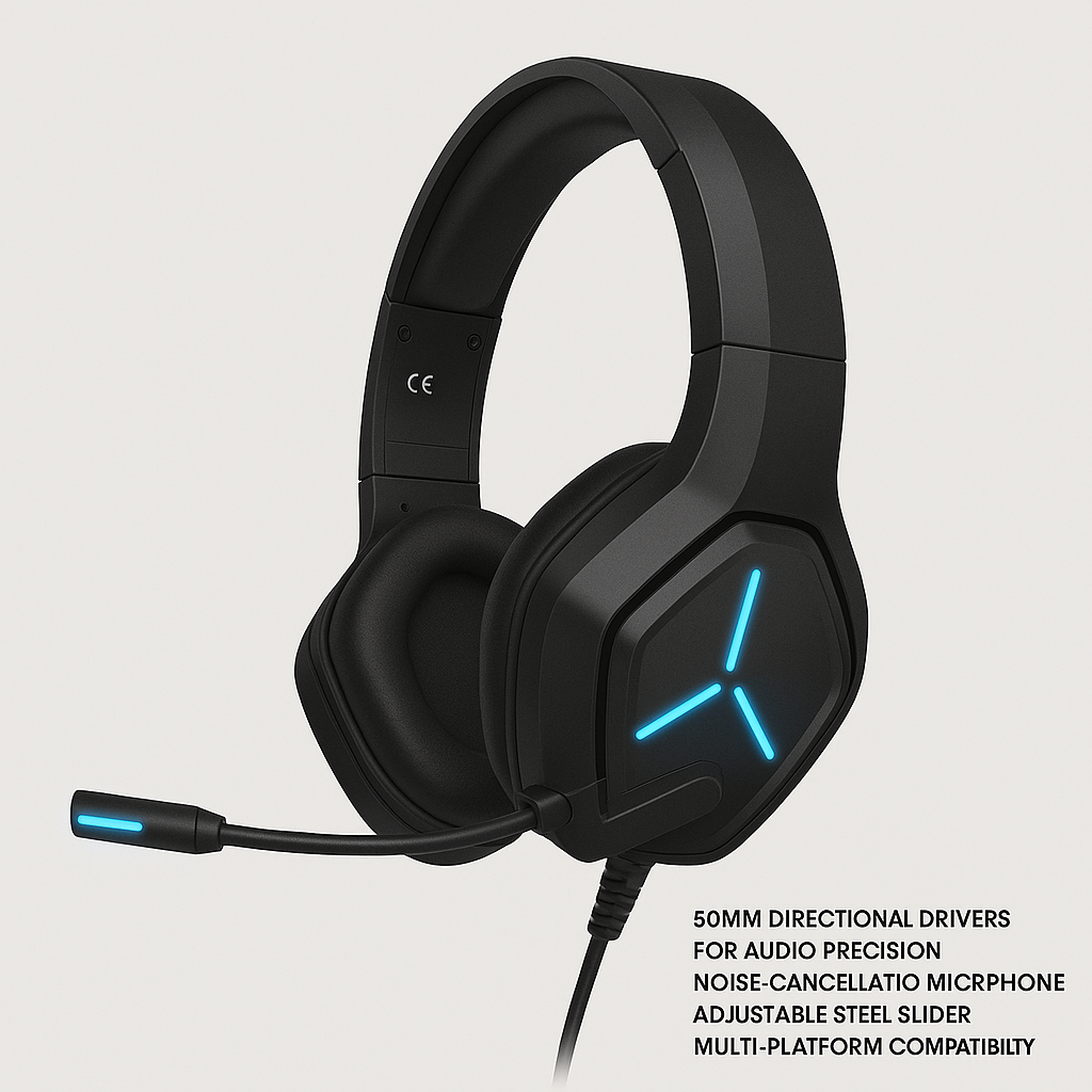 Audífonos Gamer Onikuma X9 con Micrófono y Luz LED RGB – Color Negro
