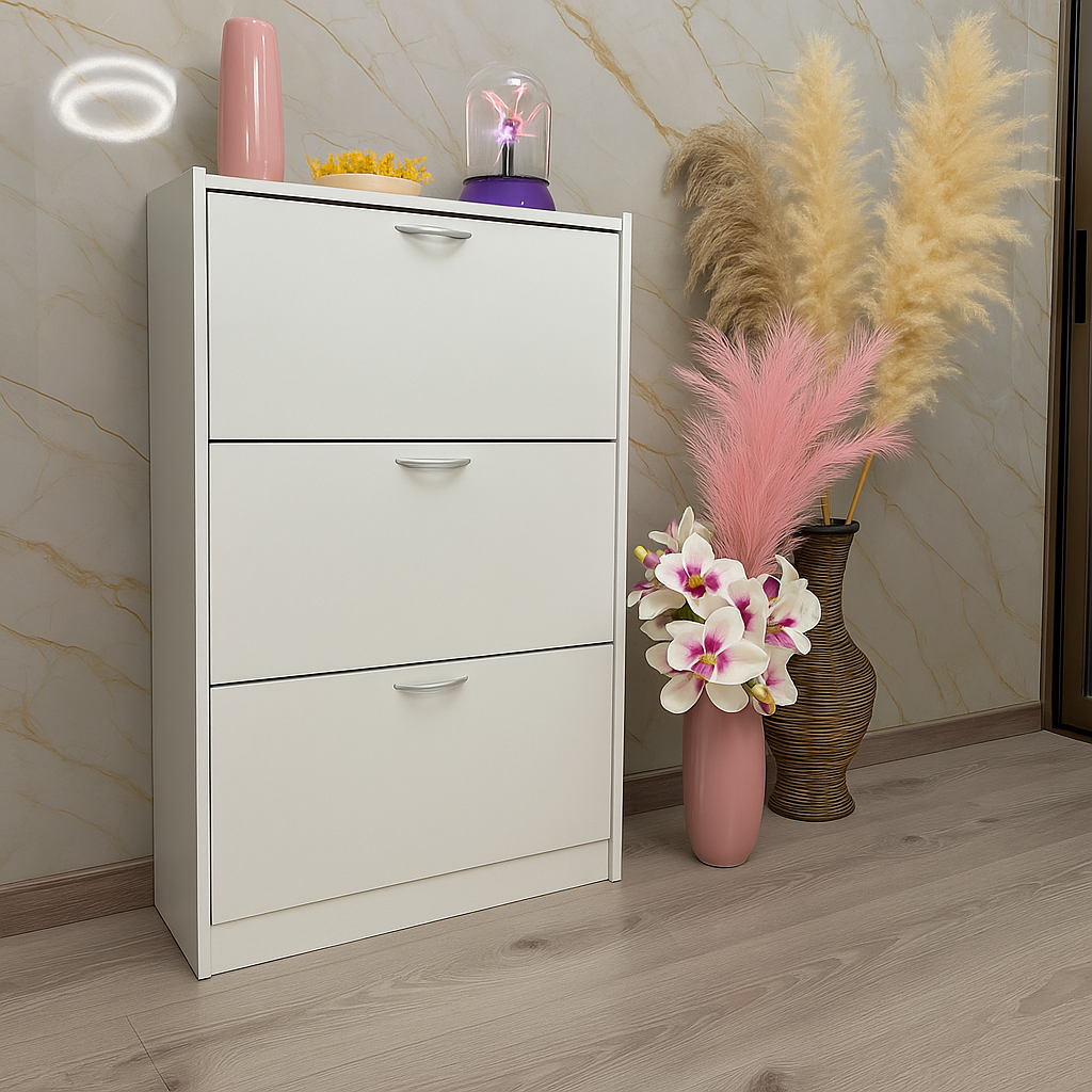 Zapatera 3 Niveles con Tapa Antipolvo | Mueble Organizador de Calzado
