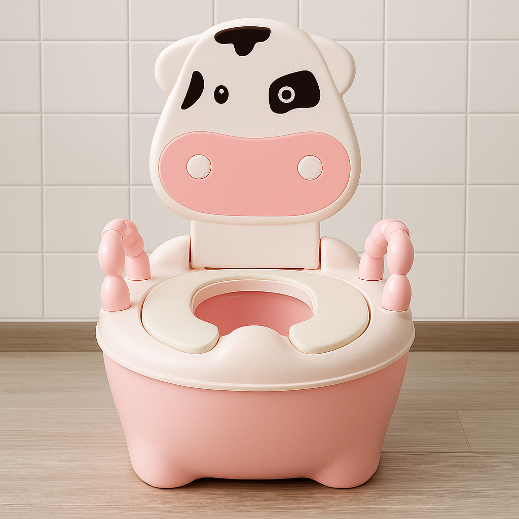 Pelela Bacinica Baño Infantil Para Niños Vaquita Color Rosa