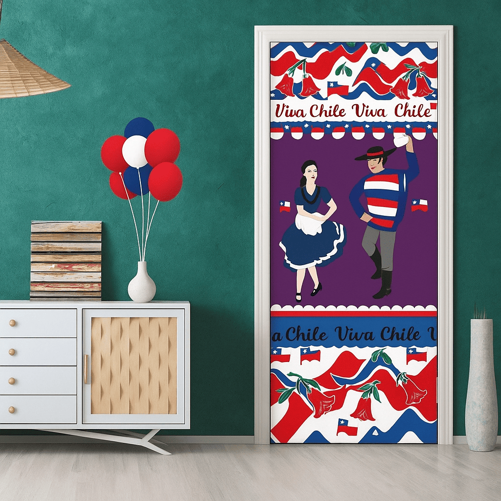 Funda para Puerta Fiestas Patrias – Decoración con Diseño Tradicional