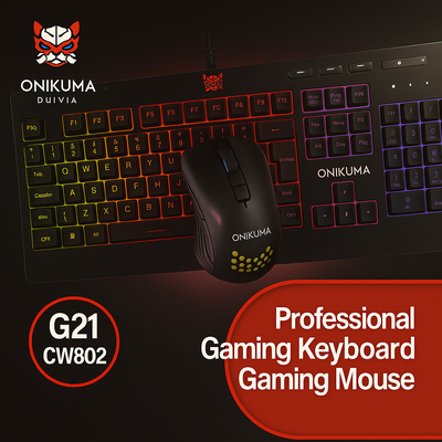 Kit Gamer Onikuma Teclado G21+ Mouse Cw802 Rgb