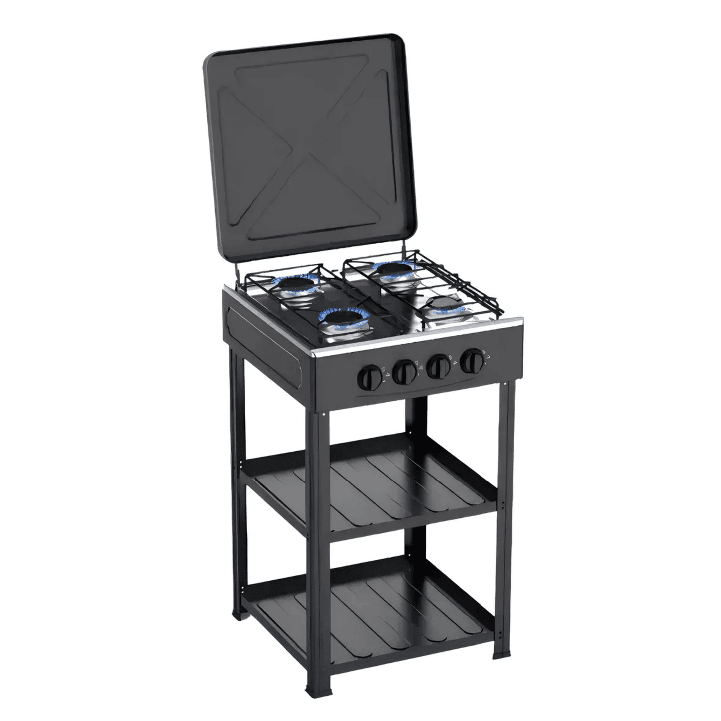 Cocina Encimera A Gas 4 Quemadores Con Repisas