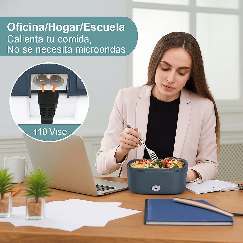 Loncheras Eléctricas Portátil Fiambrera Calentadora Comida Gris Oscuro