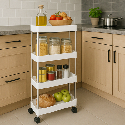 Estante Organizador Baño 4 Niveles Carrito Multifuncional