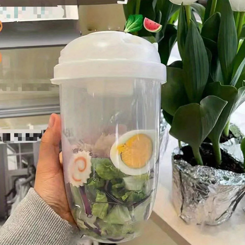 Vaso Contenedor Ensalada 1070ml + Tenedor