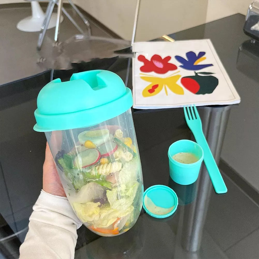 Vaso Contenedor Ensalada 1070ml + Tenedor