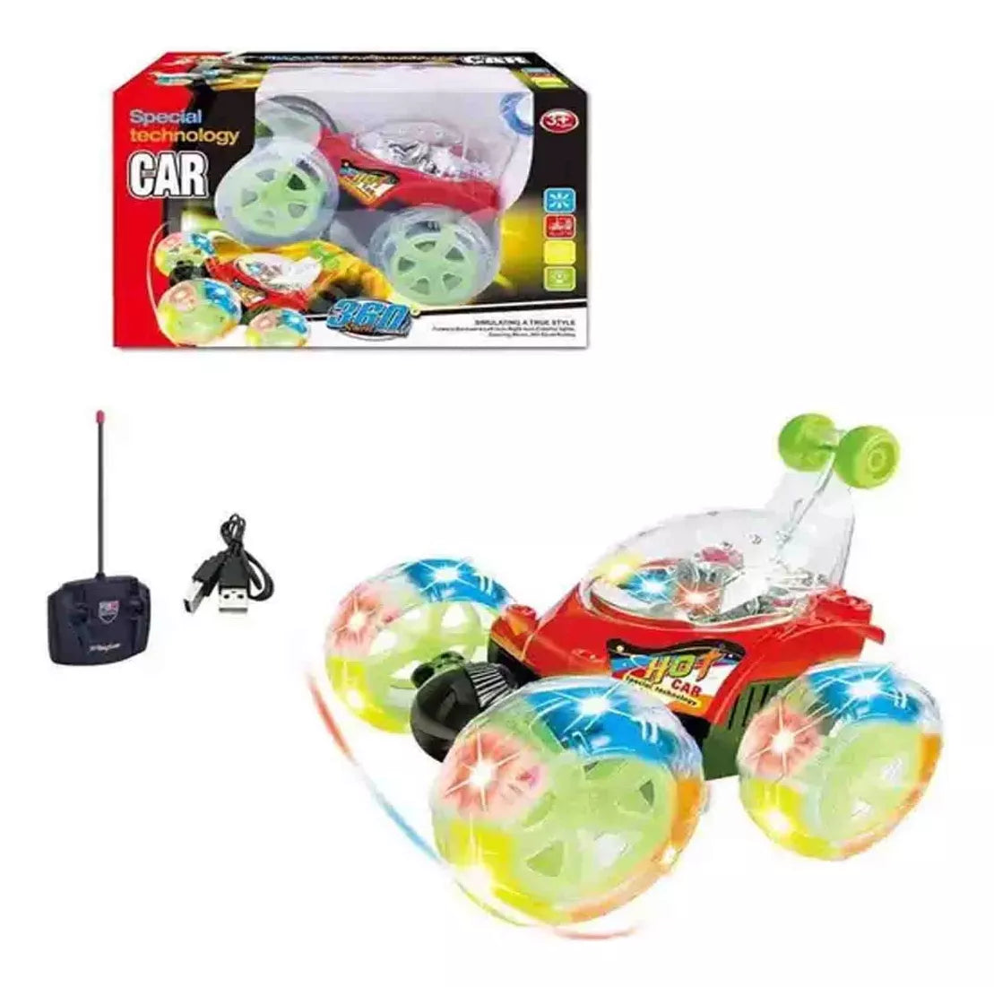 Auto Control Remoto Crazy Car Luces Sonido Niños 360