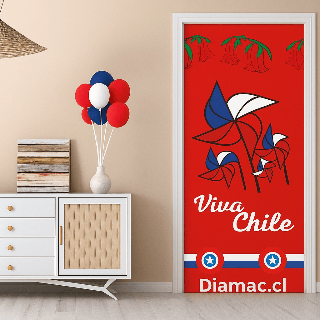 Funda para Puerta Fiestas Patrias – Decoración con Diseño Tradicional