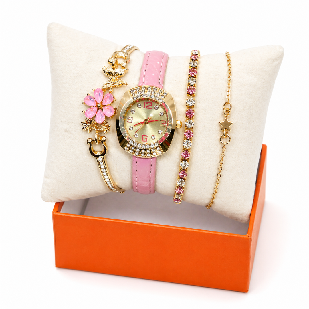 Set Reloj Mujer Elegante con Pulseras