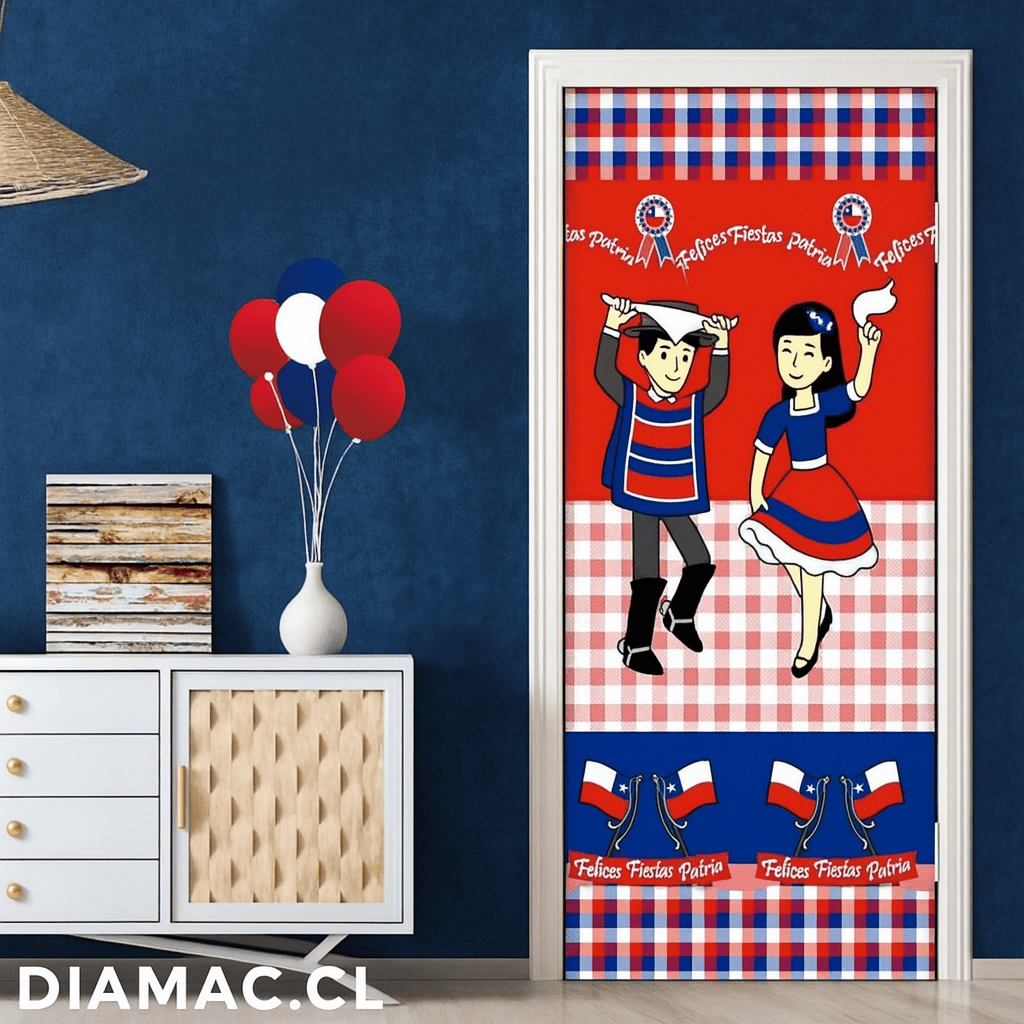 Funda para Puerta Fiestas Patrias – Decoración con Diseño Tradicional
