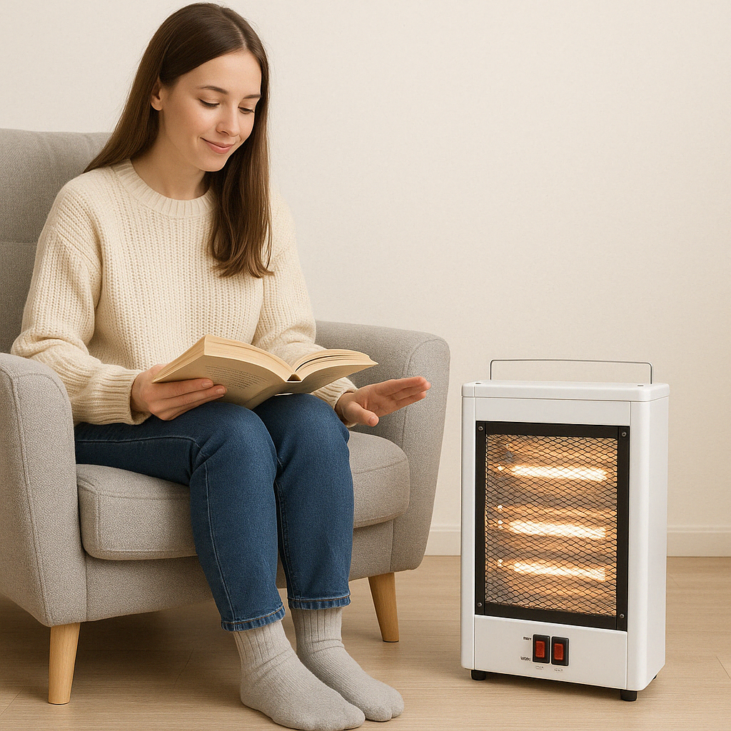 Calefactor de Cuarzo Portátil para Hogar Calor Rápido y Eficiente