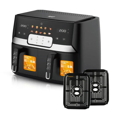 Freidora de Aire Doble Cesta 6L + 6L Air Fryer RAF