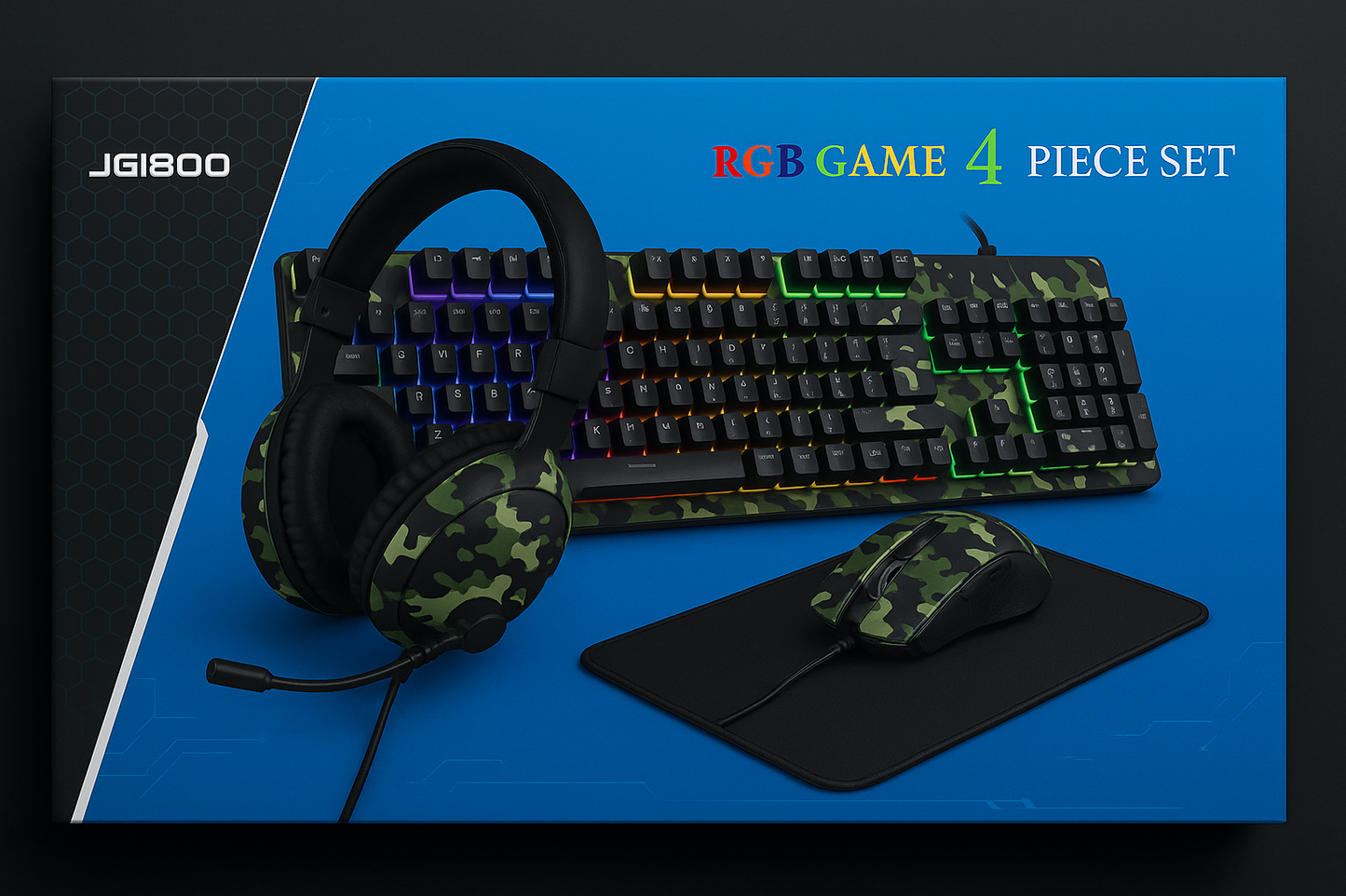 Kit Gamer 4 En 1 Teclado Mouse Pad y Auricular