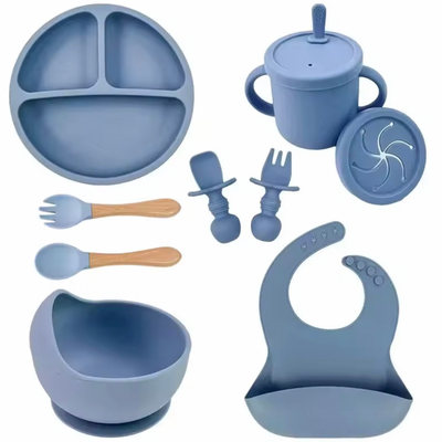 Set de Alimentación de Silicona para Bebés Libre de BPA