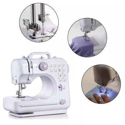 Máquina Coser 12 Puntos Portátil Pedal Eléctrica