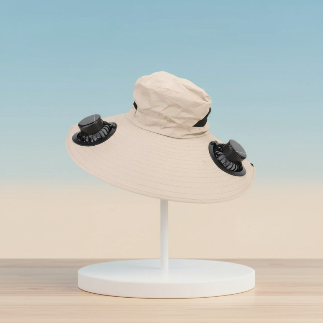 Sombrero con Ventilador Solar Recargable