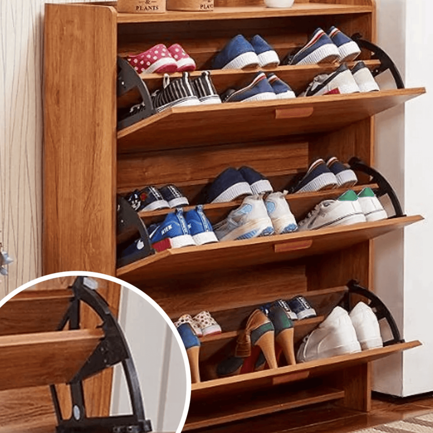 Zapatera 3 Niveles con Tapa Antipolvo | Mueble Organizador de Calzado