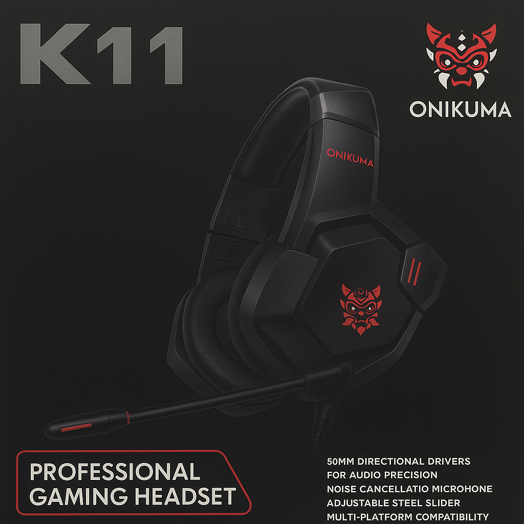 Audífono Auriculares Para Jugadores Onikuma K11, Negros Negro