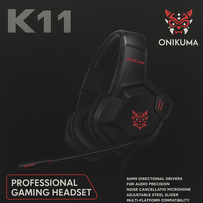 Audífono Auriculares Para Jugadores Onikuma K11, Negros Negro
