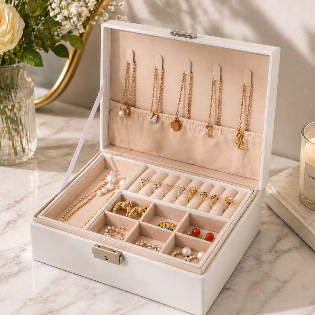 Joyero Organizador de Joyas con Compartimentos