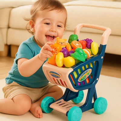 Carrito de Compras de Juguete con 30 Accesorios