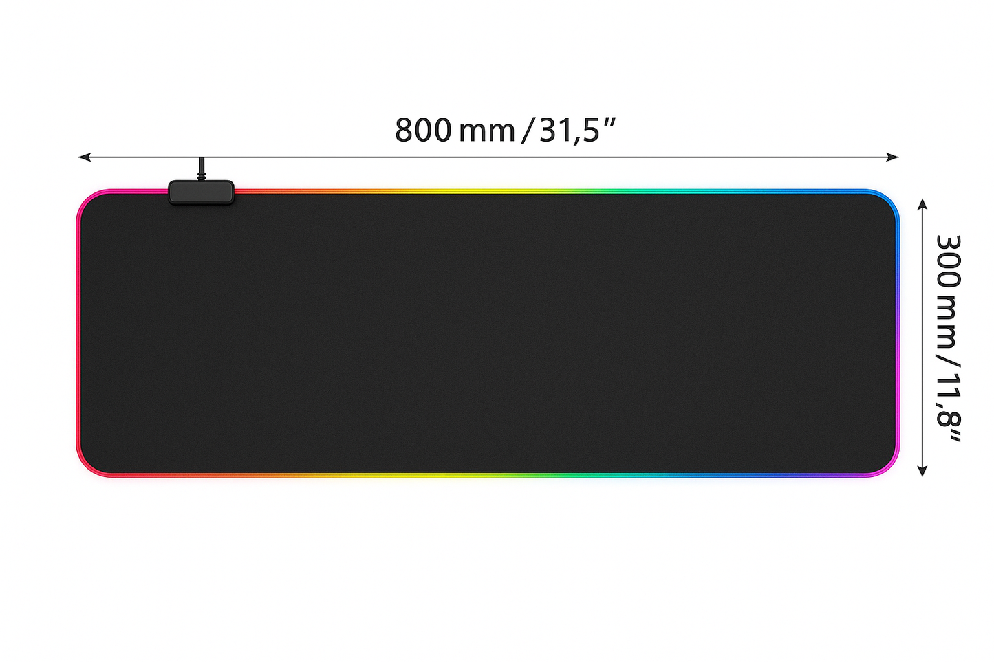Mouse Pad Imice Gamer Rgb Alfombrilla Base De Goma Antideslizante 80x30cm
