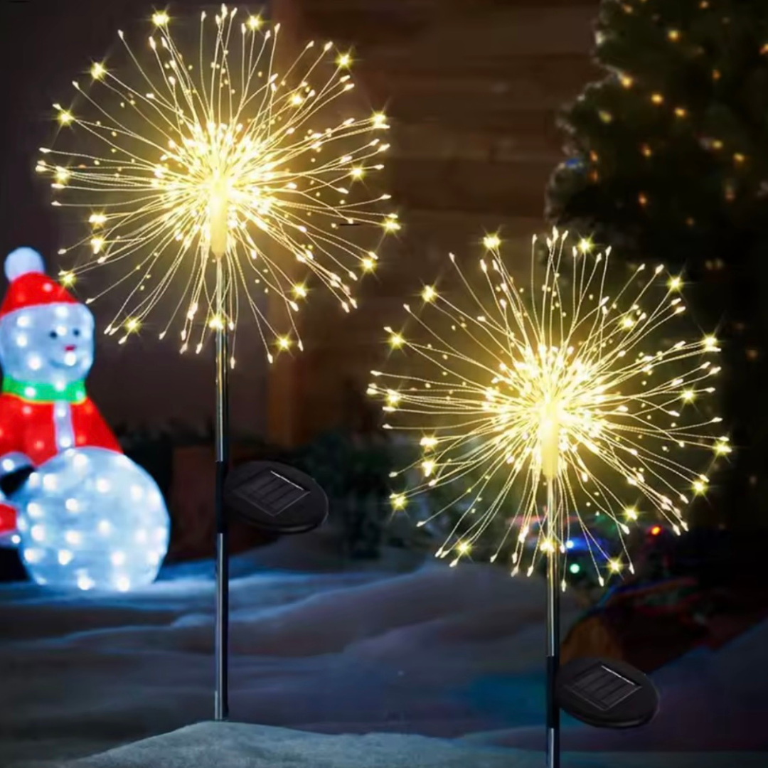Luces Solares LED 90 Focos Tipo Fuegos Artificiales para Jardín