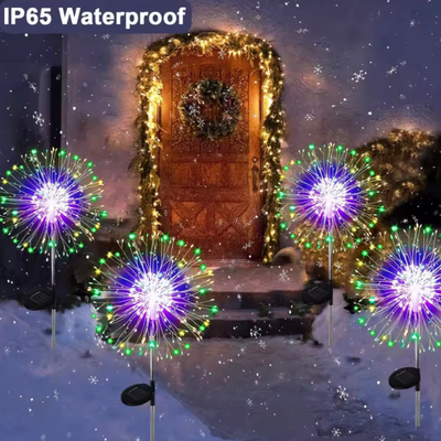 Luces Solares LED 90 Focos Tipo Fuegos Artificiales para Jardín