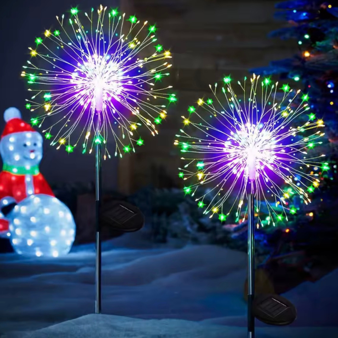 Luces Solares LED 90 Focos Tipo Fuegos Artificiales para Jardín