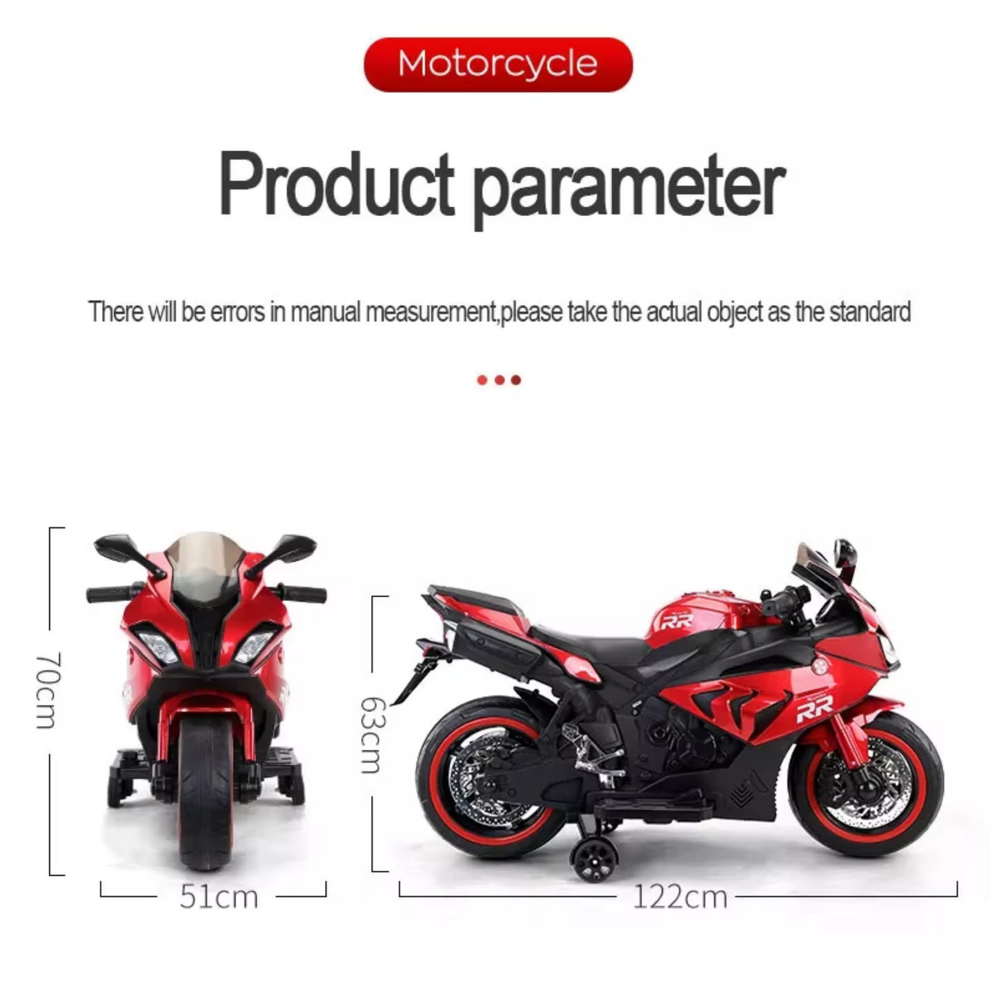 Moto TriRueda Eléctrica Infantil 6V Antivuelco