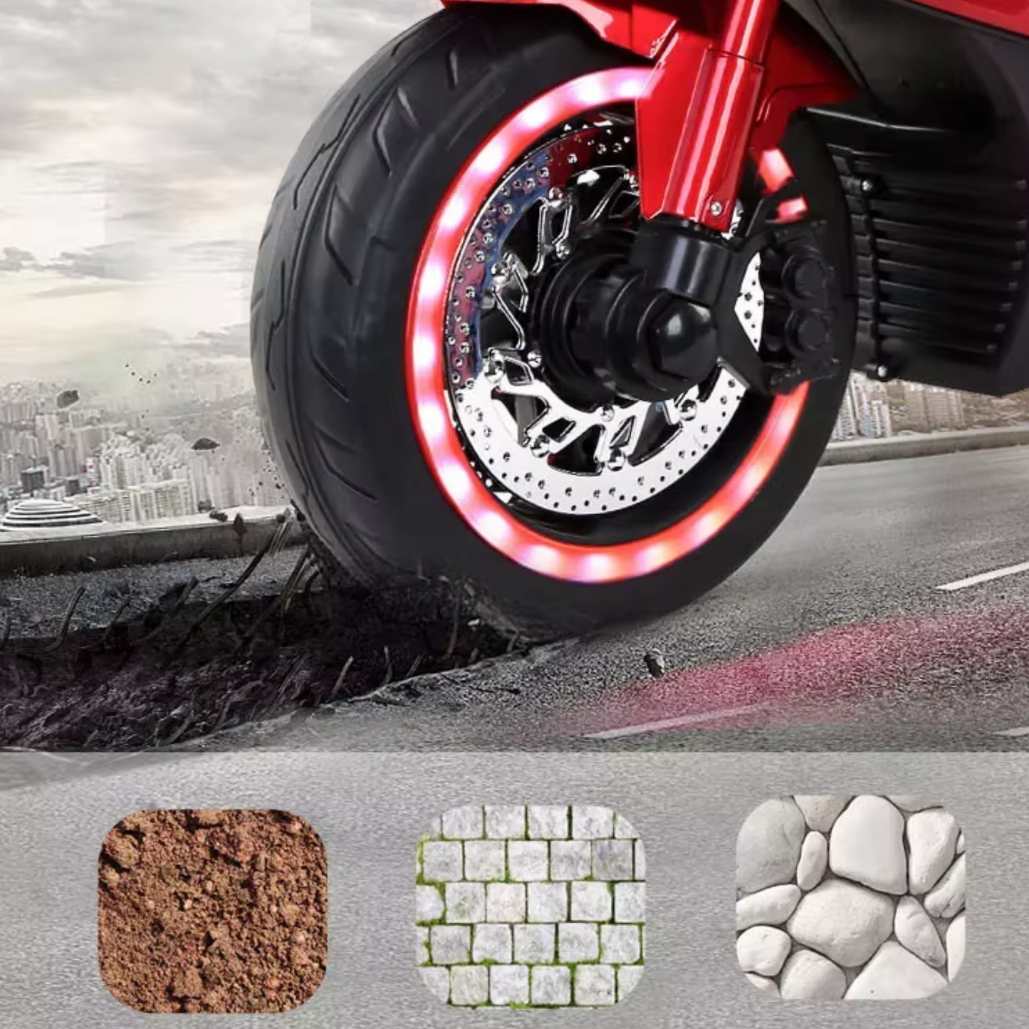 Moto TriRueda Eléctrica Infantil 6V Antivuelco