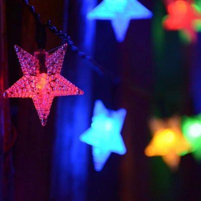 Luces Estrellas Guirnalda Led Navidad Solar