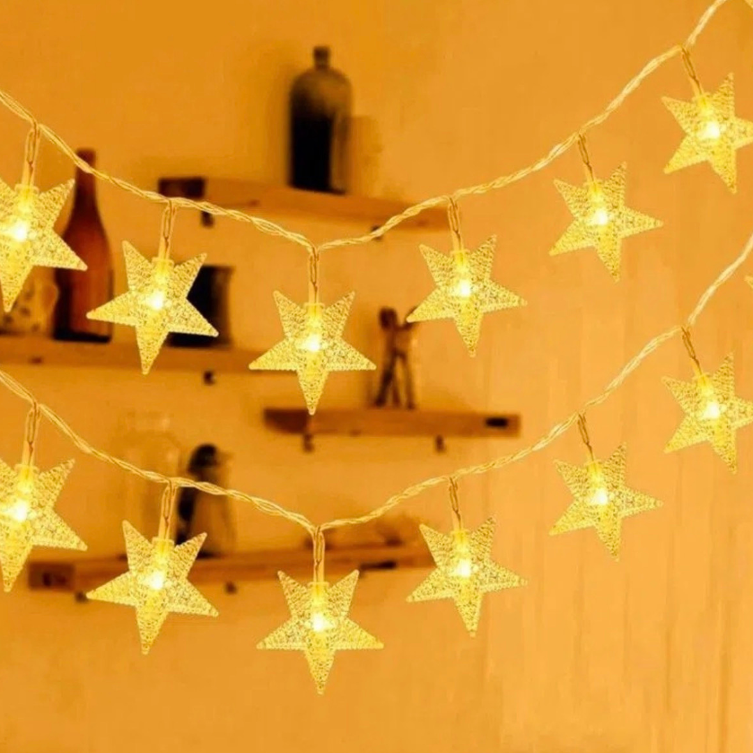Luces Estrellas Guirnalda Led Navidad Solar