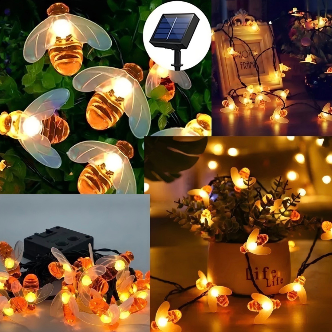 Guirnalda Solar Abeja Luz 30 Led