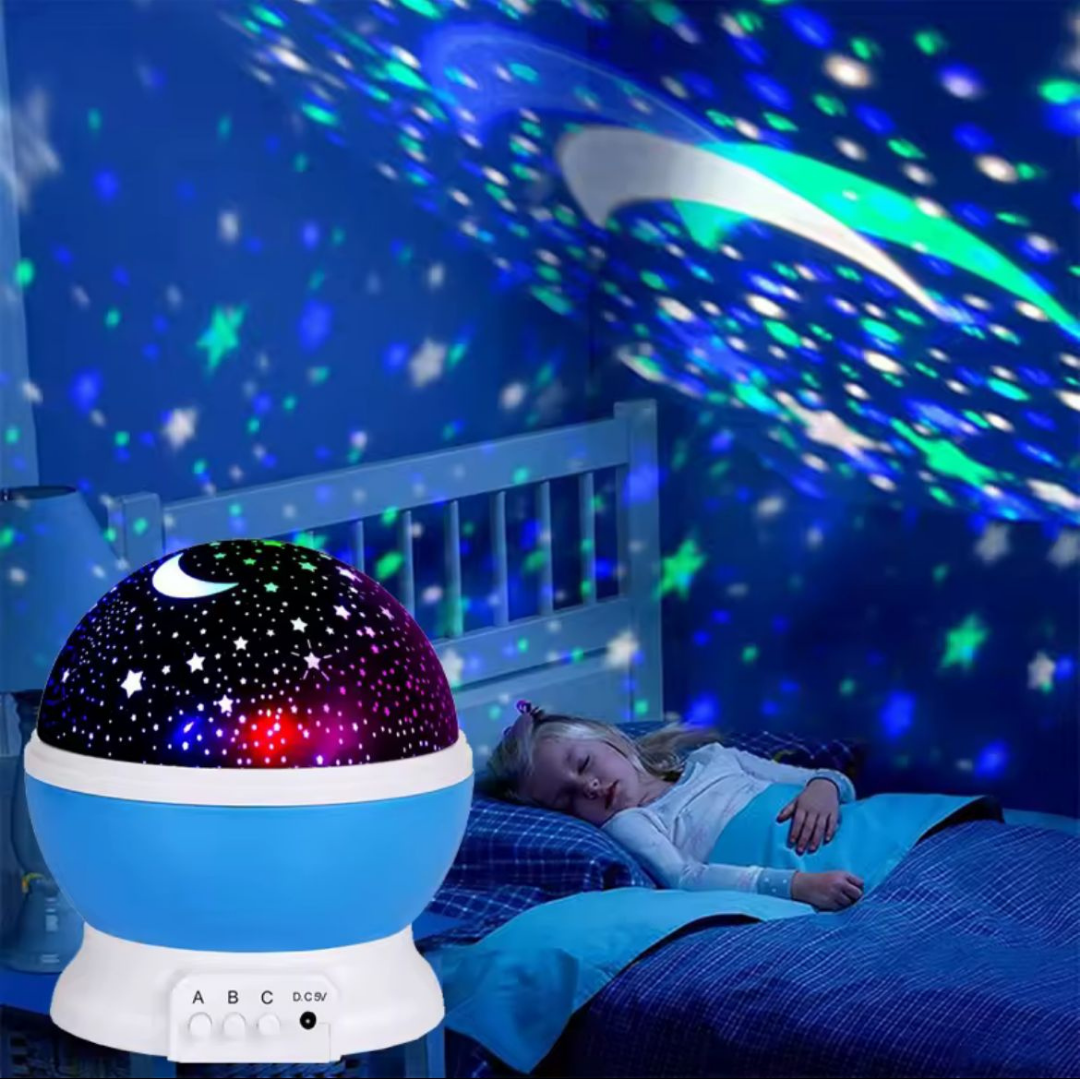 Lámpara Proyector de Estrellas LED Infantil Luz Nocturna Giratoria