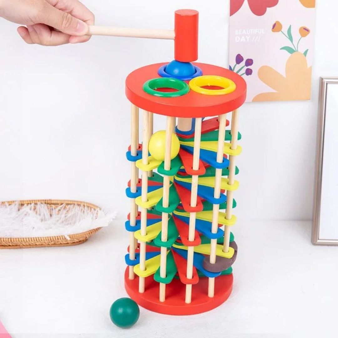 Set de Martillo de Madera con 3 Pelotas
