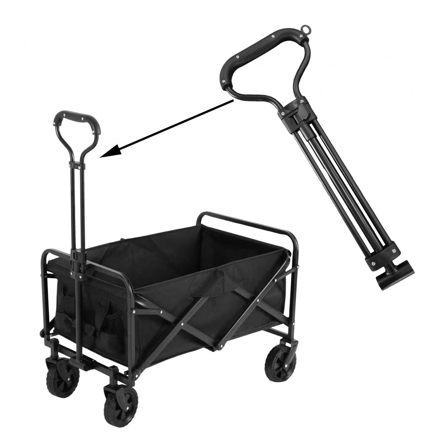 Carrito Para Compras Plegable Ideal Para El Camping Pro Max Color Negro