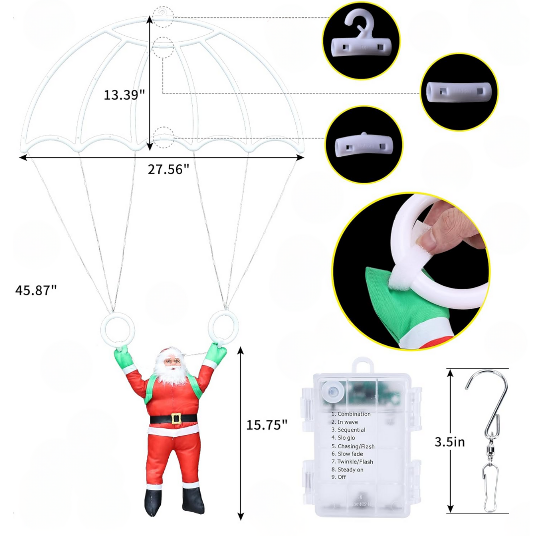 Santa Claus con Paracaídas Multicolor