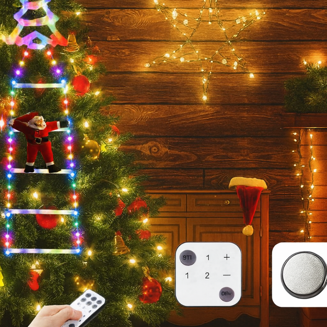 Luces Navideñas Colgantes Santa Claus Escalando Multicolor