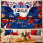 Mural Fiestas Patrias Chile Cueca y Bandera 200x180 cm