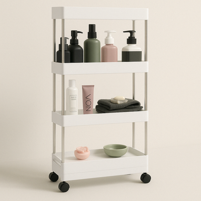 Estante Organizador Baño 4 Niveles Carrito Multifuncional